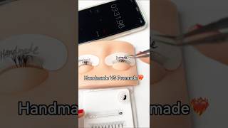 Handmade Lashes VS Promade Lashes😉 5 minutes challenge🤜🤛 lashes lashextensions lashtech [upl. by Aday]