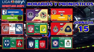 ¿Quién Ganará en la JORNADA 15 de la Liga MX Apertura 2024 [upl. by Harol]