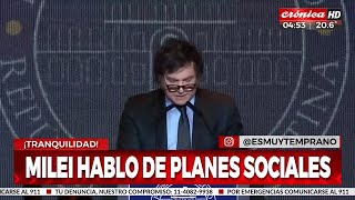 Javier Milei habló de los planes sociales ¿qué dijo [upl. by Ribble408]