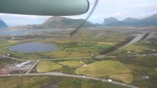 Wideroe Dash 8 Final approach Leknes airport [upl. by Cliff]