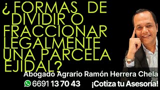 Formas de dividir o fraccionar legalmente una parcela ejidal  Cotiza tu asesoría 6691137043 [upl. by Roach]