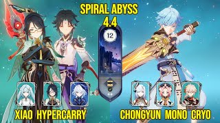 C1 Xiao Xianyun Hypercarry amp C6 Chongyun Mono Cryo  44 Spiral Abyss Floor 12 Genshin Impact [upl. by Eiger]