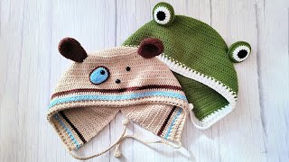 crochet cute animal hat dog hat [upl. by Avihs]