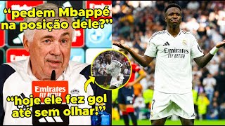 🔥ATÉ O ANCELOTTI FICOU EM CHOQUE COM A PARTIDA DO VINI VINI JR ANOTA HAT TRICK E DECIDE MAIS UMA [upl. by Eran]