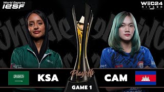 SAUDI ARABIA vs CAMBODIA  Game 1  Playoffs MLBB WOMEN  IESF WEC24 Riyadh [upl. by Leonteen]