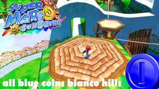 all blue coins in bianco hills super mario sunshine blue coin guide part 1 [upl. by Ennaylil22]