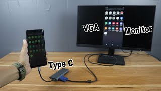 How to Connect Type C Display to VGA Monitor on Android Phone [upl. by Lello]