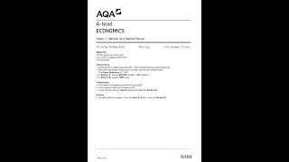 AQA A LEVEL ECONOMICS PAPER 1 QUESTION PAPER MAY 202371361 markets and market failure [upl. by Lehcer]