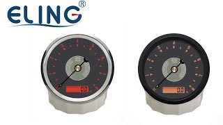 ELING 85mm 3 38 Tachometer 8000RPM Meter with LCD Hour Meter Red Yellow Backlights 12V 24V [upl. by Seward480]