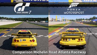 GT7 amp Forza Motorsport 8 Comparison Side by Side  Road Atlanta Michelin Raceway PS5XSX [upl. by Tolland]