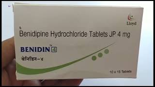 BENIDIN 4 Tablet  Benidipine Hydrochloride Tablets JP 4 mg  BENIDIN 4mg Tablet Uses Side effects [upl. by Yenot]