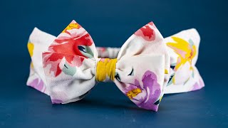 Easy Bow Headband  Fabric Headband Tutorial  Hairband making at home [upl. by Ojimmas]