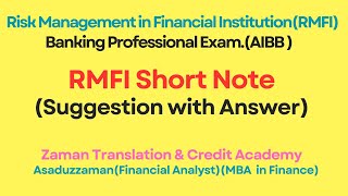 RMFI Short Note  RMFI Tika  Risk Management in Financial Institution  RMFI Suggestion rmfi [upl. by Cathrin]