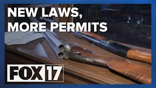 Permit traffic picks up as Michigans new guns laws go into effect [upl. by Turley592]