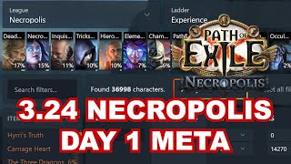 PoE 324 Necropolis Day 1 Meta Breakdown  link to guides for all popular builds [upl. by Akiner306]