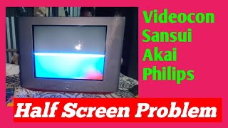 videocon slim tv Half Screen problem  HALF DISPLAY in videocon TV [upl. by Suoirtemed823]