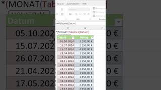 Summe pro Monat in Tabellen berechnen excel [upl. by Fidelio]