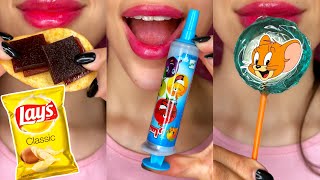 Weird food combinations‼️chips and lavashak 😍 Jerry candy 🍭 torshak ASMR eating satisfying food [upl. by Durwin]