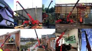 GGR UNIC Mini Spider Cranes Working Examples [upl. by Eckblad860]