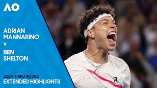 Adrian Mannarino v Ben Shelton Extended Highlights  Australian Open 2024 Third Round [upl. by Travax]