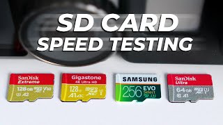 Testing SD Card Write Speeds – Gigastone 4K vs Samsung Evo vs SanDisk Extreme Who is FASTER [upl. by Onra917]