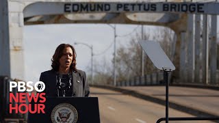 WATCH LIVE Harris marks 59th anniversary of Bloody Sunday at Edmund Pettus Bridge in Selma [upl. by Goodill113]