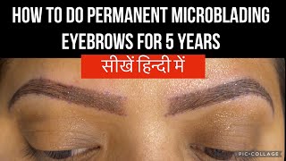 Free Learn Microblading Eyebrows  Permanent Microshading Eyebrow  Tutorial in Hindi by Nitu Kohli [upl. by Neffets]