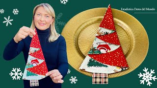 Christmas Cloth Napkin For 10 Minutes  Decorate Your Table With These Napkins [upl. by Aihtniroc658]