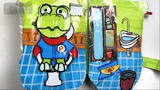 💩Paper Diy💩 Pororo 뽀로로 House Eating and Potty Training  Squishy House Squishy Book  Quite Book [upl. by Ylrebme]