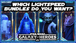 Who Will Be in the NEXT Round of Lightspeed Bundles Who Do You Want Star Wars Galaxy of Heroes [upl. by Novi]