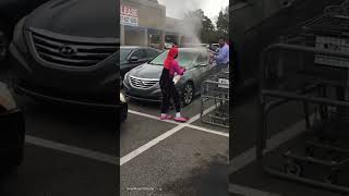 Grocery employee SMASHES smoke filled car 😱 [upl. by Rodina]