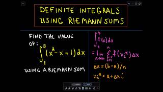 ❖ Calculating a Definite Integral Using Riemann Sums  Part 1 ❖ [upl. by Marduk493]