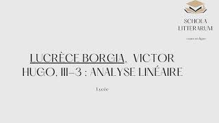 Victor Hugo Lucrèce Borgia commentaire linéaire du dénouement acte III scène 3 pour loral [upl. by Nrehtak]