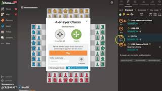 Tutorial Chesscom Start new 4 Player Chess Game [upl. by Artur157]