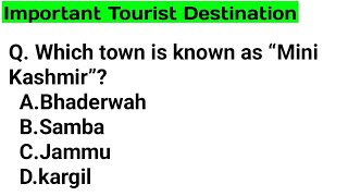 Tourist Destinations of JampK UT  jkp constable  MCQs  PYQs  important questions for jkp constable [upl. by Christoph]