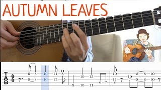 Autumn Leaves Fingerstyle Guitar with TAB [upl. by Dric96]