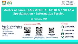 Master of Laws LLM MEDICAL ETHICS AND LAW Specialisation – Information Session [upl. by Olzsal]