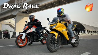 Hero Karizma Xmr 210 Vs Duke 250 Drag Race ये तो सोचा ही नहीं था 😳  Duke 250 and karizma race [upl. by Iznek]