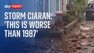 Jersey residents say Storm Ciaran is worse than Great Storm of 1987 [upl. by Odlabu108]