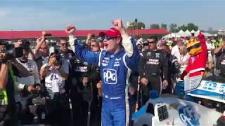 Josef Newgarden Celebrates MidOhio Win [upl. by Mohkos]