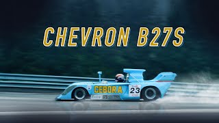 Onboard Chevron B27s on WET Spa  HQ F1 engine sound [upl. by Langsdon]