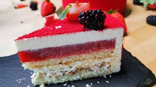 How to Make the Most Perfect Strawberry amp Coconut Entremet Cake [upl. by Budge]