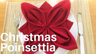 Christmas Poinsettia Napkin fold 2022 [upl. by Conal]