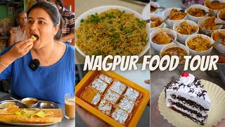 Best NAGPUR Food Tour Part 2  Samosa Poha Tarri Orange Barfi Cold Coffee Fried Rice amp More [upl. by Shelbi]