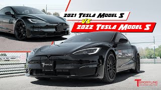 NEW 2022 Tesla Model S Plaid vs 2021 Tesla Model S Plaid Whats the Difference SidebySide Comparo [upl. by Mcgray]