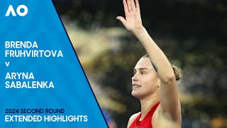 Brenda Fruhvirtova v Aryna Sabalenka Extended Highlights  Australian Open 2024 Second Round [upl. by Aneehsirk]