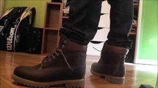 Rocking Timberland Heritage Boots  Classic 6Inch Premium Canadians Dark Brown  Shoe Review [upl. by Glenna]