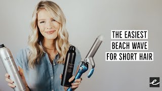 How To Do Short Hair Beach Waves  Josie Balka [upl. by Dincolo]