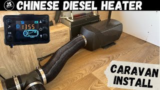 Chinese Diesel Air Heater DIY install to our Off Grid Caravan vanlife [upl. by Enoid]