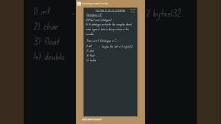 Basic Datatypes in C in 1 minuteshortsprogrammingcodecoding [upl. by Tearle]